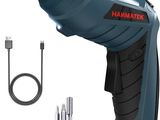 un gros plan d'une perceuse sans fil avec son chargeur