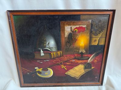 a picture of a picture of a painting on a table