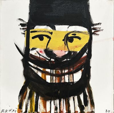 a painting of a man with a beard and a mustache