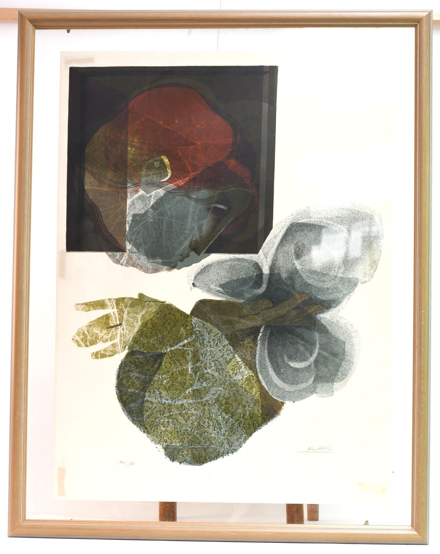 SUNOL MUNOZ RAMOS Alvar (Né en 1935) "Portrait" Lithographie couleurs, signée en bas à droite et numérotée en bas à g...