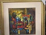 a picture of a picture of a painting on a easel