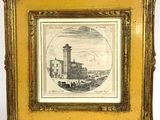 a picture of a picture of a lighthouse in a gold frame
