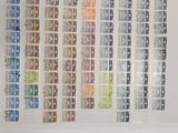 several different types of stamps are displayed on a sheet of paper