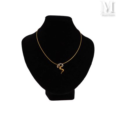 Collier pendentif serpent Collier pendentif serpent en or ja… - Photo 1