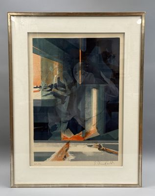 tableau représentant un homme assis sur une chaise dans une pièce, près d'une fenêtre