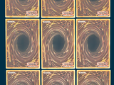 six square paintings of a black hole in the middle of a blue background