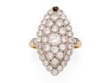 une bague ancienne à grappes de diamants