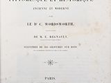 un vieux livre avec un titre en noir et blanc