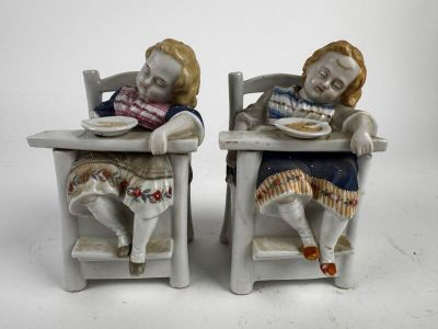 Deux porcelaines émaillées, fin XIXe siècle - Bavière -