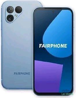 the front and back view of a smartphone with the fairphone logo on it