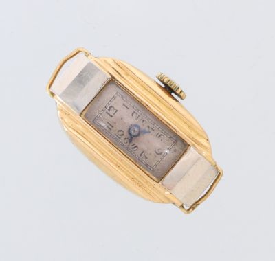 Montre-bracelet rectangulaire Cartier en or 18 carats et diamants