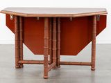 an image of a wooden table with a brown top and legs