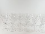 a lot of empty wine glasses on the table