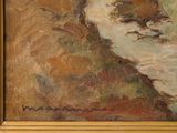 an image of a painting of a man with a beard on a cliff