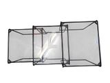 two clear glass boxes with one open and the other closed