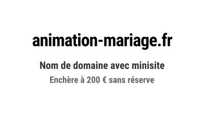 Nom de domaine animation-mariage.
