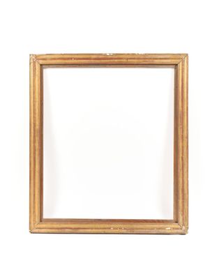 an old wooden frame with a white background