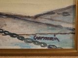 a picture of a painting with a chain hanging from it