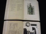 an open book with a picture of an old telephone and a manual