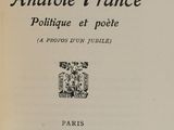 the front cover of an antique french book with a black and white image