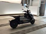 a scooter that is parked inside of a building
