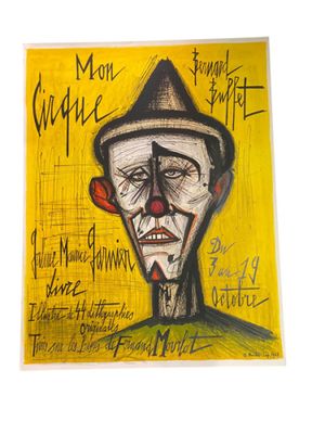 a painting of a clown with a hat and a nose