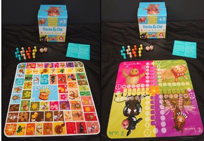 deux photos d'un jeu de société posé sur la table