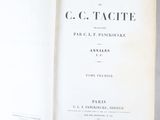 an open book with a black and white title on it