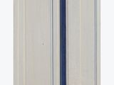a picture of a blue and white umbrella on a pole