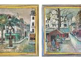 un tableau représentant une scène de rue et un tableau représentant une scène de rue