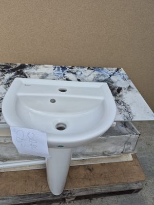 Lavabo sur colonne Porcher, 35 x 44 cm, coloris blanc, avec …