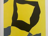 une image représentant une peinture abstraite jaune et noire