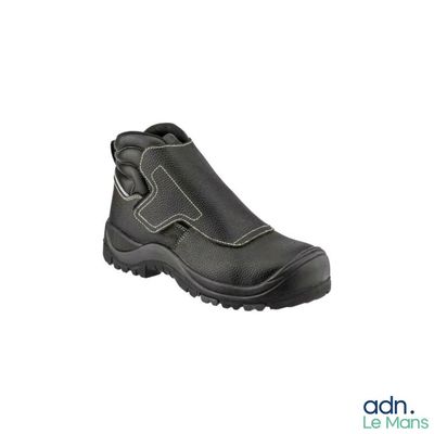 chaussures sans lacets en cuir noir pour homme, avec semelles extérieures en caoutchouc
