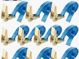 Lot de 10 sangles de levage bleues ultra-résistantes pour le levage de charges lourdes