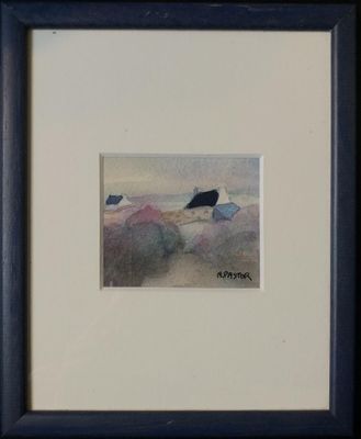 Nicole Pastor, Petite chaumière bretonne, aquarelle, signée …