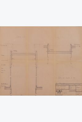 un dessin représentant un dessin d'un bâtiment, avec un plan et une élévation