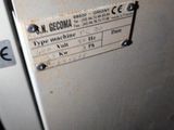 a close up of a refrigerator with a label on it