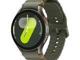 the smart watch is designed to look like a watch with a green face