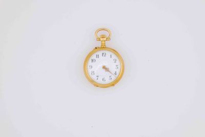 an image of a gold pocket watch on a white background