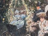 painting of a group of people riding in a carriage pulled by a horse
