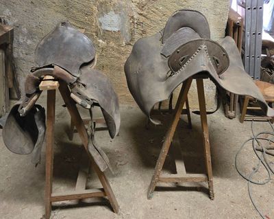 deux selles placées l'une à côté de l'autre