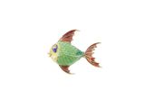 un poisson vert qui vole dans le ciel