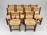 a set of six dining chairs with rushing seats