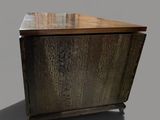 an image of a wooden box with a wooden top on a gray surface