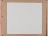 an image of a painting on a wall with a piece of paper taped to it