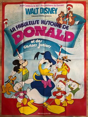 WALT DISNEY Affiche " La fabuleuse histoire de Donald et des…