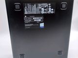 the back of a laptop with a black cover and a white background
