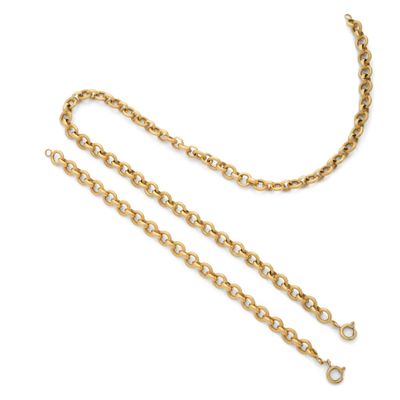 COLLIER & BRACELET composés d'une maille rond partiellement …