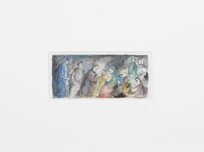 une image représentant un tableau dans lequel figure un groupe de personnes alignées