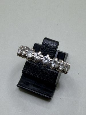 Alliance américaine en or gris 750 millièmes sertie de 20 di… - Photo 1